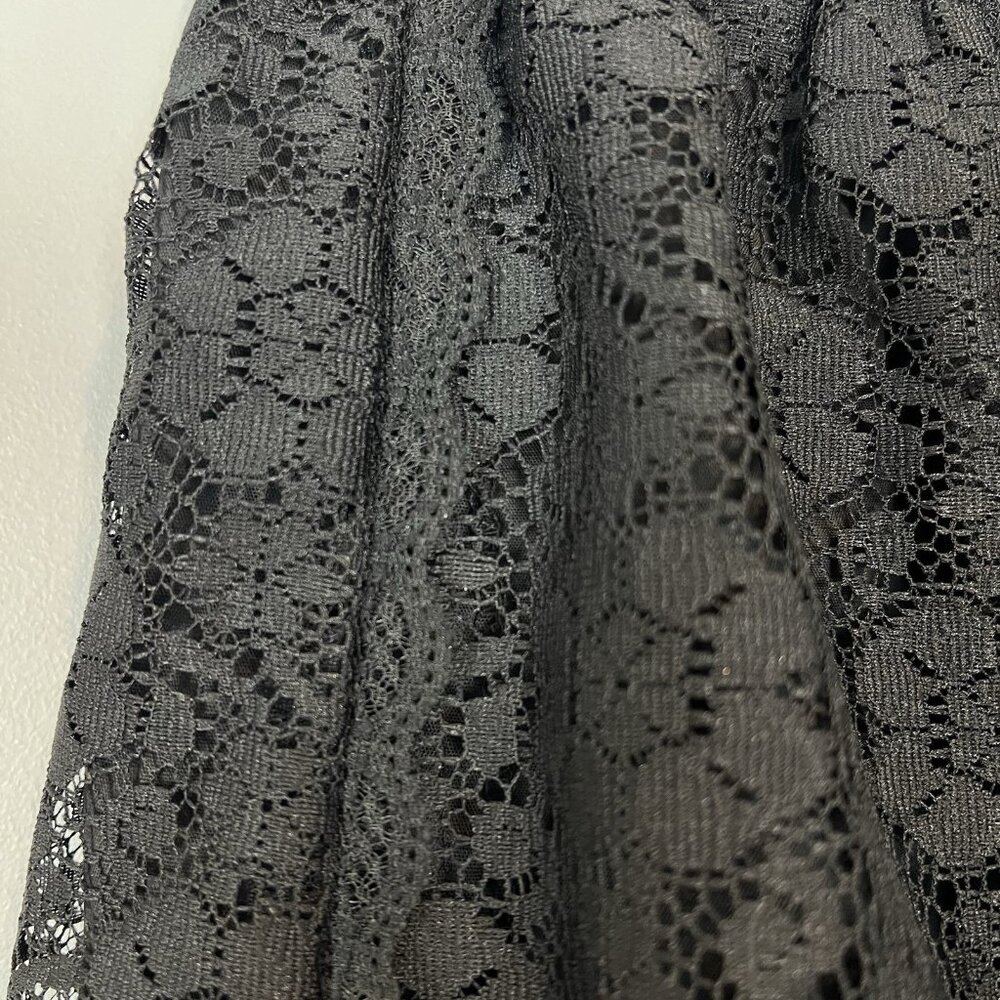 Vintage Black Lace Skirt Womens Size Small Bows Whimsigoth Witchy Kuro Lolita - Picture 8 of 10